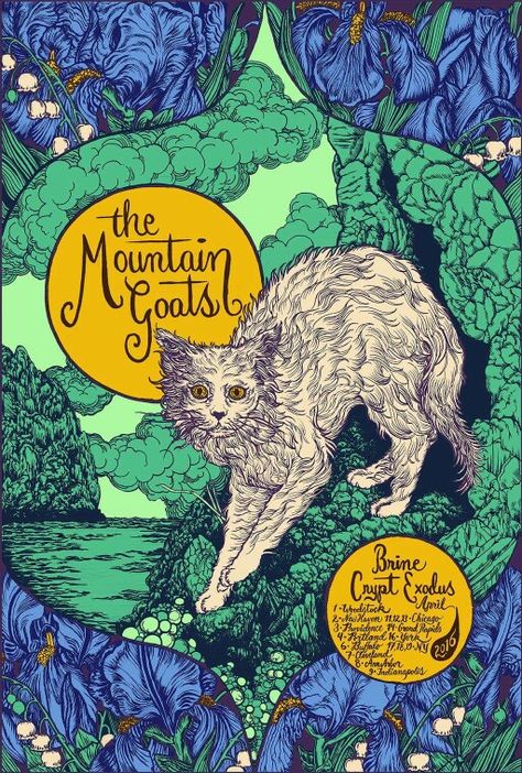 The Mountain Goats tour poster The Mountain Goats Poster, Mountain Goats Band, The Mountain Goats, Mountain Goats, Tour Poster, Get Crazy, Dorm Posters, Mountain Goat, Tour Posters