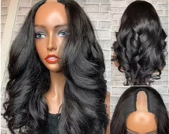 Wigs human hair | Etsy UK Upart Wigs, Deep Wavy Hair, Brazilian Loose Wave, I Tip Hair Extensions, Women Wigs, Monofilament Wigs, U Part Wig, U Part Wigs, U Part