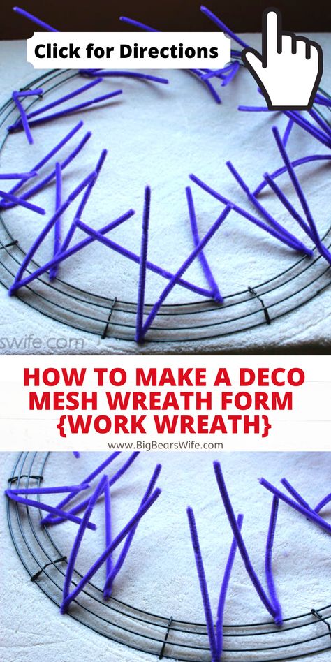 Easy Mesh Wreath, Decorative Mesh Wreaths, Ribbon Wreath Diy, Wreath Making Tutorials, Diy Deco Mesh Wreath, Deco Mesh Crafts, Making Mesh Wreaths, Mesh Ribbon Wreaths, Fall Deco Mesh Wreath