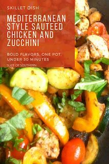 Flavored Chicken, Mediterranean Chicken Recipes, Chicken And Zucchini, Mediterranean Recipes Healthy, Easy Mediterranean Diet Recipes, Skillet Dishes, Sauteed Zucchini, Chicken Zucchini, Mediterranean Chicken