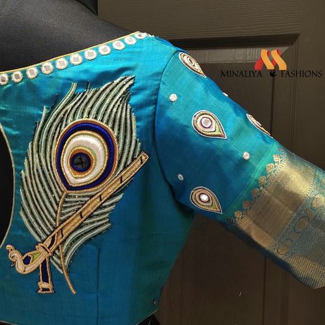 Design For Back Neck, Latest Fashion Blouse Designs, Peacock Blouse Designs, Mirror Blouse Design, Blouse Designs For Back, Peacock Embroidery Designs, Blouse Back Neck Designs, Blouse Design Images, Afrikaanse Mode