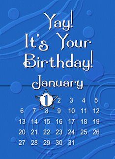 January 1st Yay It's Your Birthday date specific Greeting Card January 1st Birthday, Trendy Invitations, Birthday Date, Modern Birthday, Vintage Birthday Cards, January Birthday, January 1st, Holiday Images, Birthday Dates