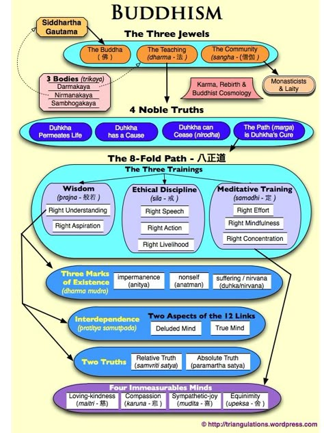 I created this diagram to assist my future posts on Buddhist themes.  Below are links and texts to help explain the outline.  It is my hope that this diagram aids the reader in visually organizing ... Buddhism Beliefs, Buddhist Texts, Buddhist Wisdom, Little Buddha, Buddhist Practices, Buddhist Philosophy, Buddhist Teachings, Buddhism Quote, Buddhist Meditation