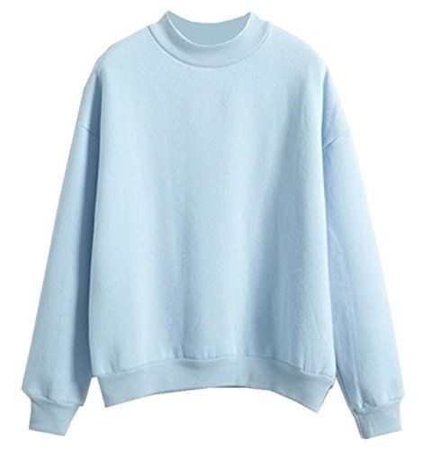 Fashiononly Teen Girls Korean Solid Candy Pullover Sweater Pastel Hoodie Cool Kawaii Shirt Mode Harajuku, Knitted Sweatshirt, Casual Turtleneck, Spring Hoodie, Turtleneck Sweatshirt, Hoodie Coat, Outwear Jackets, Blue Sweatshirt, Solid Clothes