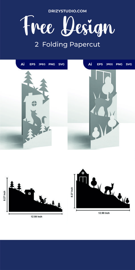 This is folding papercut of fox and countryside house on the hill. You can show this in your house as a decoration on the rack, on book as a simple pop up craft. You can also print it as in-frame decoration or other farm countryside SVG craft ideas.

SVG file is included to cut the design with Cricut machine, silhouette machine, as well as other cutting machines. It will make a great gift for a friend, your family, your parent, or someone special. Kirigami Christmas, Home Decor Ideas Paper, Pop Up Christmas Cards, Paper Flower Wall Hanging, Wall Hanging Ideas, Paper Fox, 달력 디자인, Idee Cricut, Paper Cutout Art