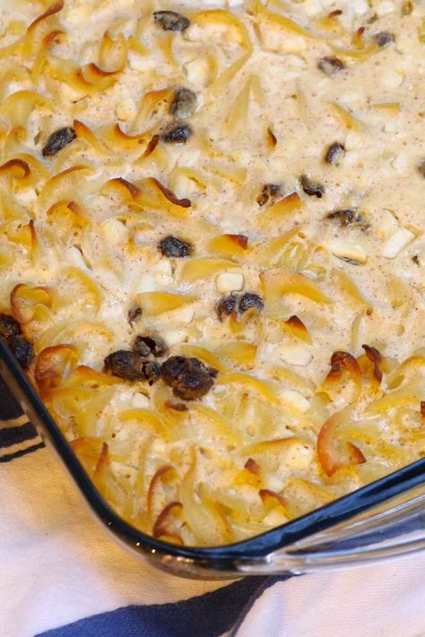 Jewish Noodle Kugel Recipe￼ - IzzyCooking Jewish Meat Recipes, Noodle Kugel Recipe Cottage Cheese, Noodle Kugel Jewish, Noodle Pudding Jewish, Jewish Noodle Kugel Recipe, Passover Noodle Kugel Recipes, Sweet Noodle Kugel Recipe, Jewish Noodle Kugel, Kugel Recipes