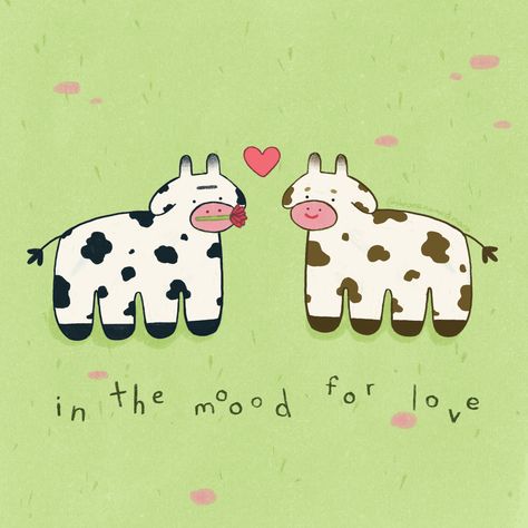 Cute Cow Art Aesthetic, Cute Cow Aesthetic Drawing, I Love You Cute Memes, Cat Memes Love, In The Mood For Love, Mood For Love, Cute Love Memes, Instagram Frame, Mini Drawings