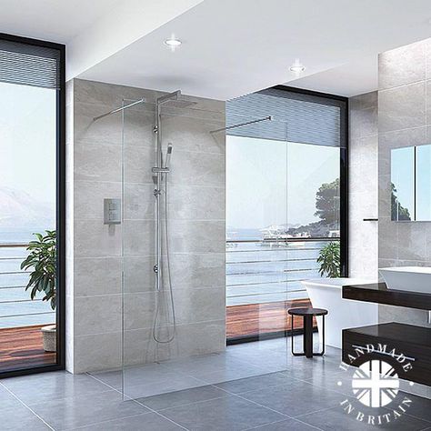 Wetroom Ideas, Wet Room Shower Screens, Slate Shower, Walk In Shower Enclosures, Wet Room Shower, Shower Screens, Screen Enclosures, Double Entry, Wet Room