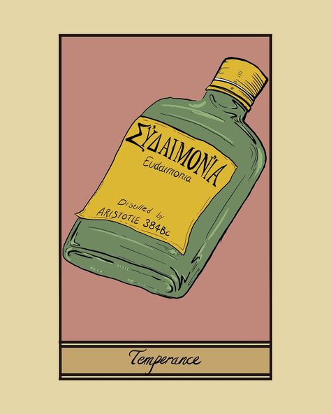 Temperance - everything in moderation, a moral value, also related to taoist and Daoist philosophy of finding the middle way or harmony. Eudaimonia - a concept by Aristotle: to be of good spirit, to have a healthy soul, an ancient word used before ‘happiness’ was a concept, to use your values and virtues to increase the quality and experience of life, to fulfil our potential. Then there is the twist, it’s written on a zivania bottle, the spirit which can bring about the most intense conversat... Everything In Moderation, Ancient Words, Moral Values, Good Spirits, Your Values, A Concept, Philosophy, Twist, Bring It On