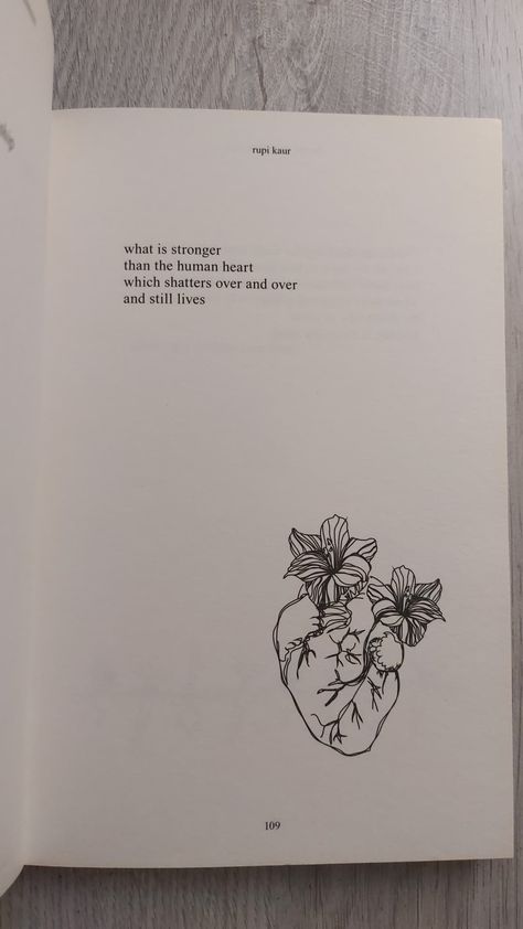 Poetry Tattoos Minimalist, Rupi Kaur Heart Tattoo, Rupi Kaur Love Poetry, Rupi Kaur Tattoo Quotes, Poems Tattoo Ideas, Tupi Kaur Poems, Rupi Kaur Tattoos, Tattoo Ideas Poetry, Poetry Book Drawings