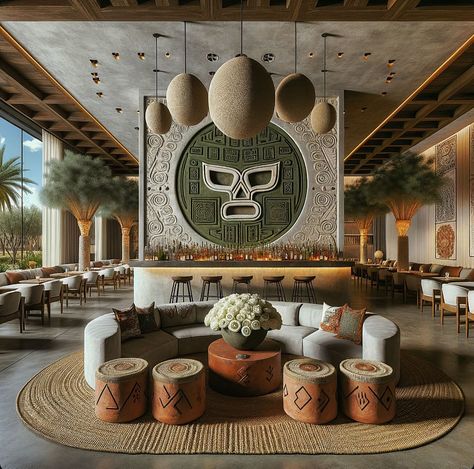 Luxury Mexican Restaurant, Modern Mexican Restaurant Decor, Mexican Bar Ideas, Mexican Bar Design, Modern Bar Interior, Modern Mexican Hacienda, Unique Bar Design, Modern Mexican Interior, Modern Mexican Decor