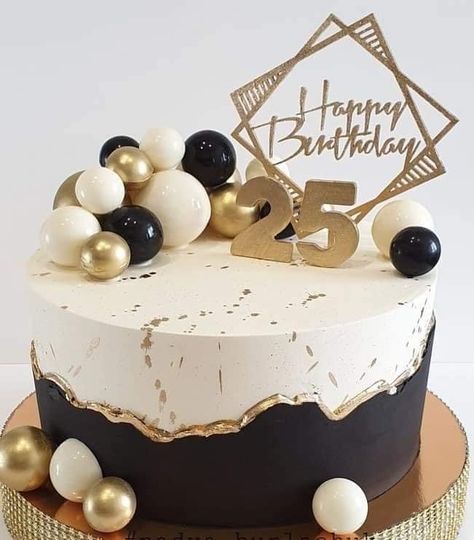 White Gold Black Cake, 18th Birthday Cake Gold And Black, Black White And Gold 18th Birthday Cake, Bday Cake For Men, Men’s Birthday Cake Black And Gold, Black Fondant Cake With Gold, Cricket Birthday Cake, 40th Birthday, 50th Birthday