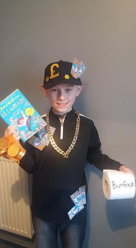 Billionaire Boy by David Walliams for world book day. Simple and quick costume Best World Book Day Costumes Boys, Cool World Book Day Costumes, Boy World Book Day Costumes, Boy Book Week Costumes, World Book Day Ideas For Boys, David Walliams Book Day Costumes, Boys World Book Day Ideas, World Book Day Ideas Costumes, Book Day Costumes Boys