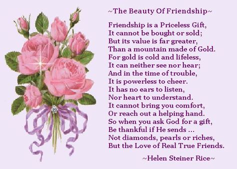 The Beauty of Friendship friendship quote friend friendship quote friend quote friend poem Helen Steiner Rice Poems, Poetry Friendship, Helen Steiner Rice, Beauty Of Friendship, Friendship Words, Cute Friendship Quotes, Christian Poems, Friendship Pictures, Friend Poems