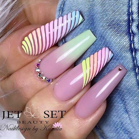 The loveliest time of year is just around the corner, are you ready to greet it with one of the hottest spring nail designs of now? Feminine and cute french designs with flowers, simple pastel nail art, and popular bright colors that will rock this spring are here to inspire you! #glaminati #springnaildesigns #rainbow nails #coffinnails Pastel Nail Art, April Nails, Spring Nail Designs, Unique Acrylic Nails, Spring Nail Art, Pastel Nails, Spring Nail, Gel Nail Designs, Nail Designs Spring