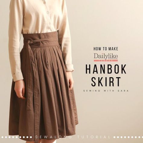 #Sewing, #Pattern, #Craft, #DIY, #2024, #Fabric, #Textile, #Handmade, #Fashion, #Design Pleated Wrap Skirt, Summer Dress Patterns Free, Hanbok Skirt, Dresses Patterns, Diy Clothes Hacks, Zero Waste Fashion, Summer Dress Patterns, Korean Culture, Dress Patterns Free