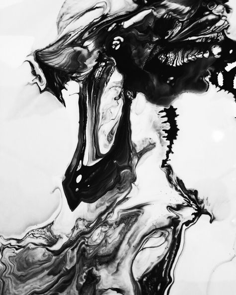 Abstract Art Black And White, Abstract Art Black, Epoxy Flooring, Black And White Painting, Art Black And White, Fluid Painting, Painting Abstract, Art Black, White Paints