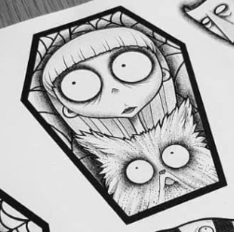 Tim Burton Drawings, Tim Burton Tattoo, Artsy Tattoos, Gorilla Tattoo, Goth Tattoo, Tim Burton Art, Scary Tattoos, Cute Easy Doodles, Gothic Tattoo