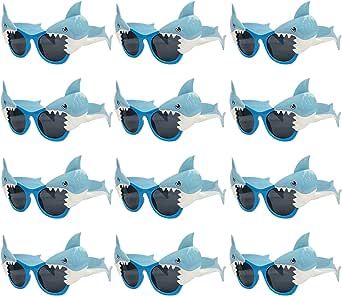 JAKADYUKS 12 Packs Shark Glasses Party Favors, Shark Photo Booth Props Ocean Theme Party Supplies Costume Shark Birthday Party Decorations Return Gifts Eyeglasses Shark Photo Booth, Shark Birthday Party Decorations, Shark Party Favors, Ocean Theme Birthday, Shark Photos, Shark Themed Birthday Party, Ocean Theme Party, Pool Party Decorations, Shark Birthday Party