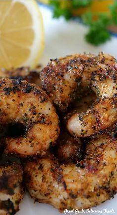 Grilled Cajun Lemon Shrimp - Great Grub, Delicious Treats Argentina Shrimp Recipes, Argentina Shrimp, Argentine Red Shrimp, Triscuit Recipes, Easy Grilled Shrimp Recipes, Shrimp Grilled, Shrimp Appetizer, Lemon Shrimp, Grilled Shrimp Recipes