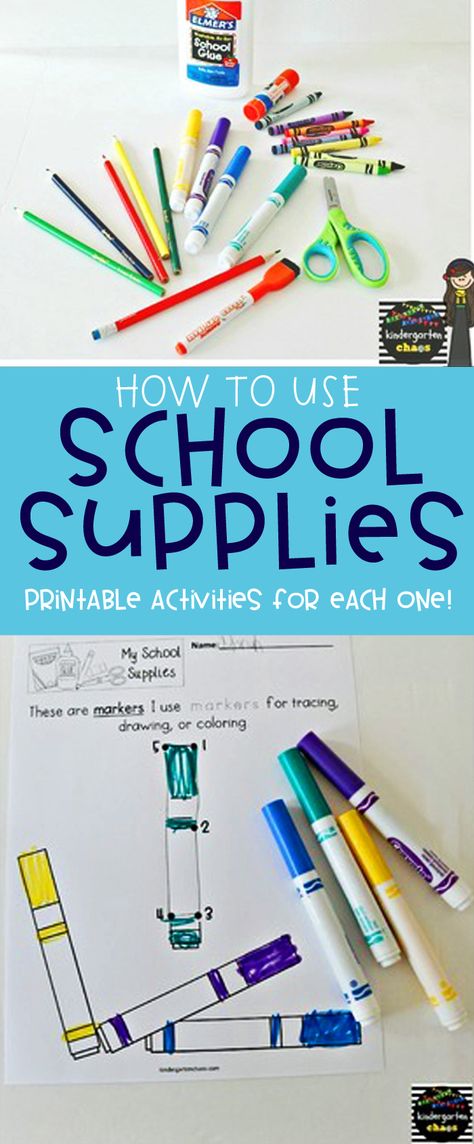 How To Use School Supplies: Rules, Procedures & Expectations School Rules Activities, Kindergarten Math Printables, Kindergarten First Week, Creative Curriculum Preschool, Free Kindergarten Printables, Curriculum Preschool, Preschool Supplies, Elementary Classroom Themes, Kindergarten Math Free