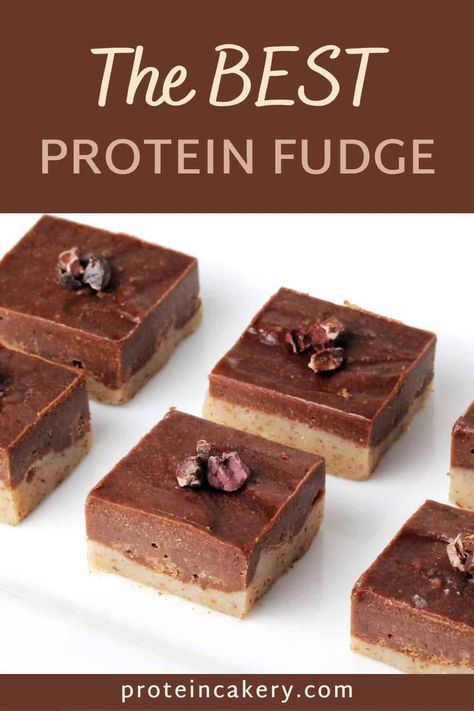 The BEST Protein Fudge Easy Protein Snacks, Protein Fudge, Bake Healthy, Protein Vegetarian, High Protein Desserts, High Protein Vegetarian Recipes, Protein Cake, Protein Powder Recipes, Protein Desserts