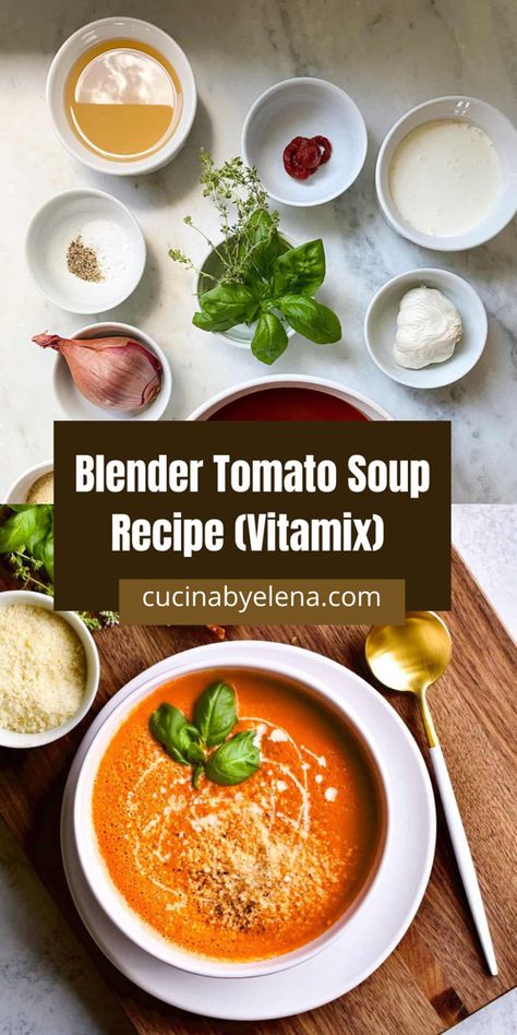 Blender Tomato Soup, Vitamix Tomato Soup, Tomato Soup Recipe Easy, Vitamix Soup Recipes, Easy Tomato Soup Recipe, Soup Recipe Easy, Ragu Recipe, Tomato Soup Homemade, Tomato Soup Recipe