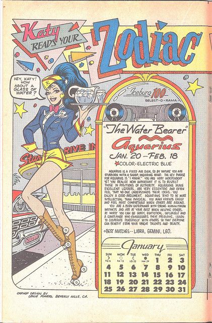 KATY KEENE ZODIAC...AQUARIUS | Katy Keene Comic No. 20 April… | Flickr 70s Pictures, Aquarius Aesthetic, Katy Keene, Aquarius Art, Zodiac Aquarius, Aquarius Season, Zodiac Gemini, Signs Of The Zodiac, Zodiac Signs Aquarius