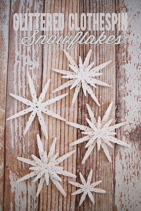 Yay! It’s the 10th of the month and we have our friends back today sharing Snowflake projects! When we heard what the theme was going to be we knew we wanted to give these Clothespin Snowflakes that we saw on Under the Table and Dreaming a try. Love that something so pretty can be made out of clothespins. And … Clothespin Snowflake, Snowflakes Tutorial, Glitter Snowflakes, Snowflake Craft, Snow Flakes Diy, Clothes Pin Crafts, Snowflake Decorations, Snow Flake, Paper Snowflakes