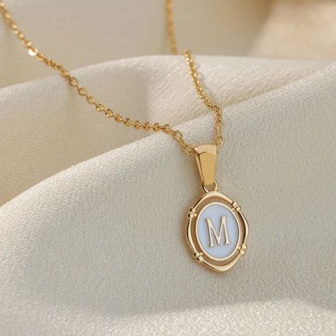 Just found this amazing item on AliExpress. Check it out! $0.99 72％ Off | New Style Initial Enamel A-Z Letter Golden Drip Oil Technology Necklace For Women Exquisite Pendant Banquet Fashion Jewelry Gift Necklace For Women Gold, Pendants For Women, Letter Pendant Necklace, Round Necklace, Enamel Necklaces, Dainty Gold Necklace, Trendy Necklaces, Gold Initial, Letter Pendants