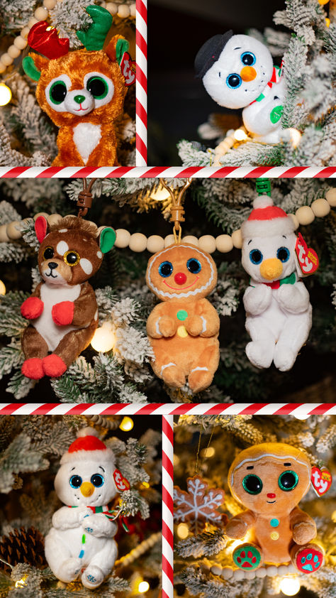 Bring charm and whimsy to your holiday decor with Beanie Boos, Bellies, and Clips! Creative ways to use these adorable plush toys in Christmas decorations—from hanging them on your tree as ornaments, arranging them in festive garlands, to crafting unique wreaths and holiday centerpieces. Perfect for adding color, fun, and a little extra personality to your Christmas setup! Nightmare Before Christmas Fanart, Christmas Stuffed Animals, Christmas Fanart, Christmas Setup, Unique Wreaths, White Polar Bear, Decorate For Christmas, Ty Beanie Boos, Beanie Boo