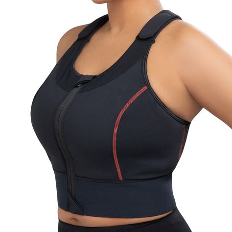 PRICES MAY VARY. Bounceless Control Sports Bra for Fuller Bust Women: The search is over for the support you need in a sports bra. Go from semi-active to your full active self with our high-support sports bra made for bigger bust women. Front Zipper Compression: With two fasteners to get you in place before securing the front lock-zipper, getting into the Bounceless Control sports bra will be a breeze. Adjustable Support: Use our inside breast band and adjustable straps for extra support while e Western Tops, Big Bust, High Impact Sports Bra, Lounge Lingerie, Wireless Bra, Sports Bras, The Search, Long A Line, Athletic Tank Tops