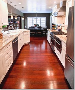 eHardwoodFlooring.com - kitchen - eHardwoodFlooring.com - Wholesale Discount Floors Types Of Kitchen Flooring, Kitchen Cabinets Colors, Cherry Flooring, Brazilian Cherry Hardwood Flooring, Kitchen Flooring Options, Cherry Hardwood Flooring, Wood Kitchens, Cabinets Colors, Mahogany Flooring