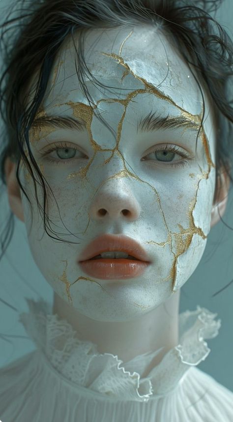 Ethereal Creature, Weird Makeup, Avatar Fashion, Cosplay Design, Woman Wallpaper, Kintsugi Art, Makeup Cosplay, Arte Van Gogh, 3d Tattoo