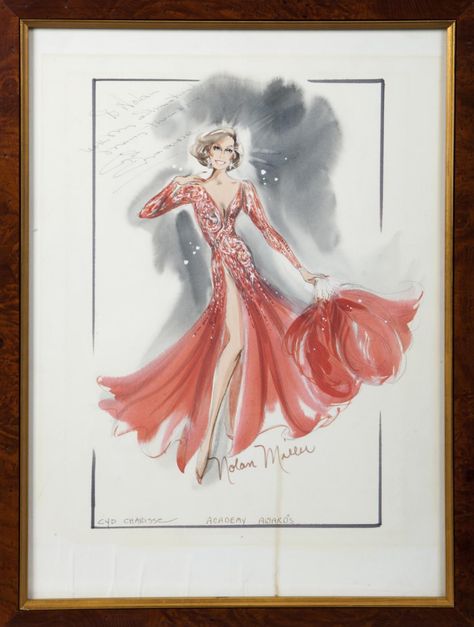 Celebrity Sketches, Hollywood Theater, Cyd Charisse, Nolan Miller, Tv Fashion, Theatre Costumes, Most Wanted, Elizabeth Taylor, Academy Awards