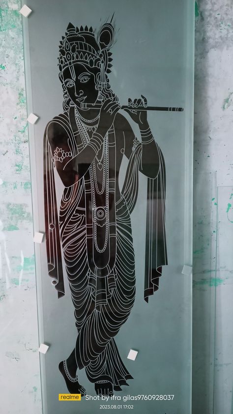 Mandir Door Cnc Design, Partition Kitchen, Sketch Stickers, Floral Illustration Vintage, Glass Partition Designs, Pooja Door Design, Steel Railing Design, Radha Radha, Window Glass Design