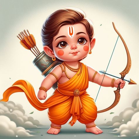 Baby Ram Drawing, Ram Cartoon Images, Ram Ji Drawing Easy For Kids, Cute Ram Ji, Bhagwan Drawing, Sri Ram Navami, Baby Ram, Ram Ji Photo, Iron Man Drawing