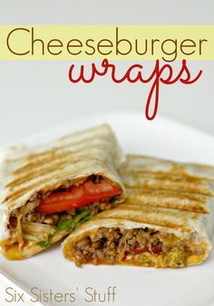 Cheeseburger Wraps, Sandwich Vegetarian, Six Sisters Stuff, Six Sisters, Corn Dogs, Chapati, Wrap Recipes, Beef Dishes, Quesadillas