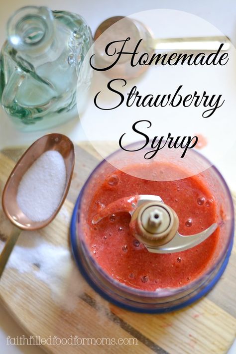 Homemade Strawberry Syrup Homemade Strawberry Syrup, Homemade Syrups, Pancakes Crepes, Fruit Sweets, Kid Friendly Meals Easy, Health Gifts, Homemade Syrup, Thrifty Thursday, Strawberry Syrup