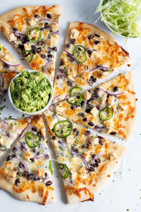 Black Bean Pizza, Avocado Pizza, California Chicken, Black Bean Chicken, Beans Recipes, Marinating Chicken Breast, Pesto Pizza, Making Homemade Pizza, Smashed Avocado