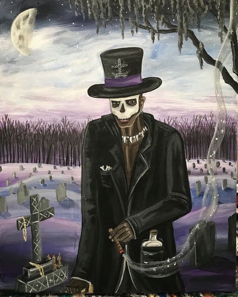 Mama Brigitte Voodoo, Voodoo Art, Baron Samedi, New Orleans Voodoo, Jellyfish Painting, Voodoo Hoodoo, Haitian Art, Fright Night, Dark Art Illustrations