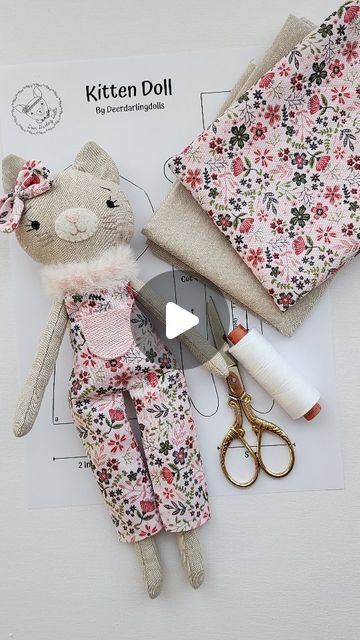 Free Cat Doll Pattern, Teddy Doll Pattern, Baby Doll Clothes Patterns Free Sewing, Doll Making Patterns Free, Free Stuffed Animal Sewing Pattern, Free Doll Patterns To Sew, Cat Doll Pattern Free, Kitty Sewing Pattern, Tilda Doll Patterns Free