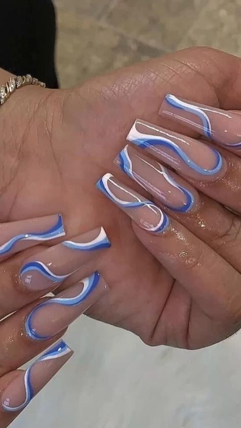 Swirl Nail Designs, Nails Acrylic Black, Swirl Nail, Nails Gradient, Bunny Nails, Long Acrylic Nail Designs, Different Nail Designs, Homecoming Nails Acrylic, Cute Acrylic Nail Designs