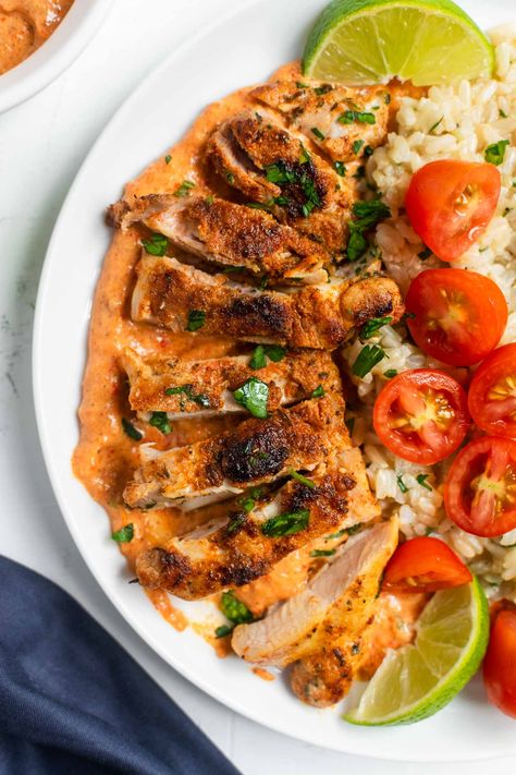 Romesco Chicken, Asian Steak Bites, Creamy Pasta Bake, Romesco Sauce, Steak Bites, Roasted Red Pepper, Grilling Chicken Breast, Yummy Chicken Recipes, Best Chicken Recipes