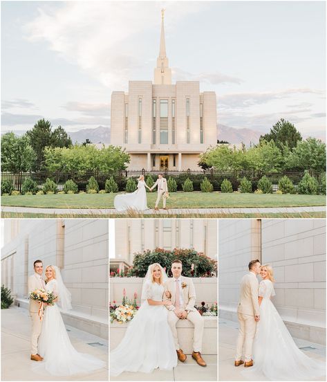 The Oquirrh Mountain Temple is one of our favorite places to take wedding photos. Planning to get married here? We'd love to be a part of your wedding day! Check out these stunning bridal images for photo ideas. Oquirrh Mountain Temple Wedding, Temple Wedding Pictures, Oquirrh Mountain Temple, Mountain Temple, Lds Bride, Modest Wedding Gowns, Bride Pictures, Bridal Pictures, Wedding Spot