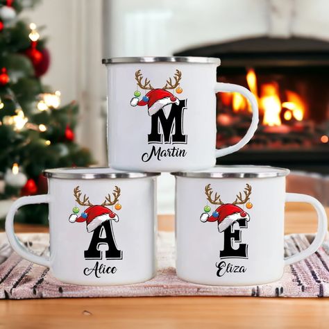 Sublimation Xmas Ideas, Personalized Christmas Mugs Vinyl, Personalized Mugs Vinyl Christmas, Kids Christmas Mugs, Personalised Christmas Mug, Christmas Themed Cake, Personalized Christmas Mugs, Deer Horn, Christmas Crafts To Sell