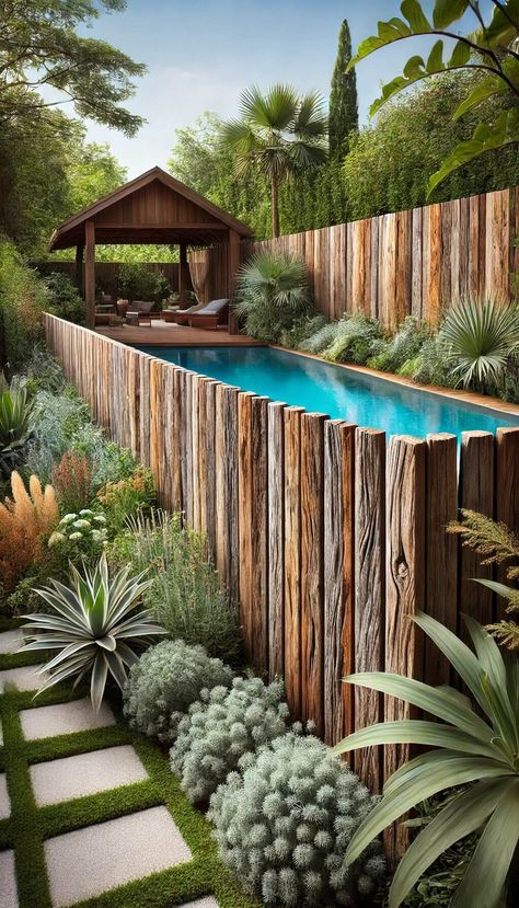 15+ Stylish Pool Fencing Ideas to Transform Your Backyard 32 Pool Fences Ideas, Pool Fencing Ideas, Wrought Iron Pool Fence, Pool Fencing Landscaping, Pool Fence Ideas, Aluminum Pool Fence, Glass Pool Fencing, Wooden Pool, Pool Fencing