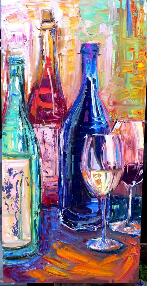 Art Du Vin, Wine Painting, Soyut Sanat Tabloları, Wine Art, A Level Art, Still Life Art, Art Inspiration Painting, Painting Art Projects, Napa Valley