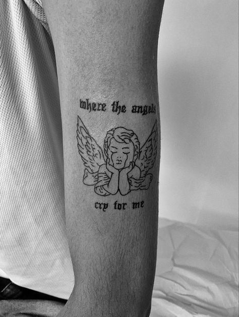 Tatto Old School “Where the angels Cry for me” Angel Watching Over Me Tattoo, Crying Angel Tat, Angel Crying, Crying Angel, D N Angel, Red Heart Tattoos, Forever Tattoo, Soul Tattoo, Heart Tattoos