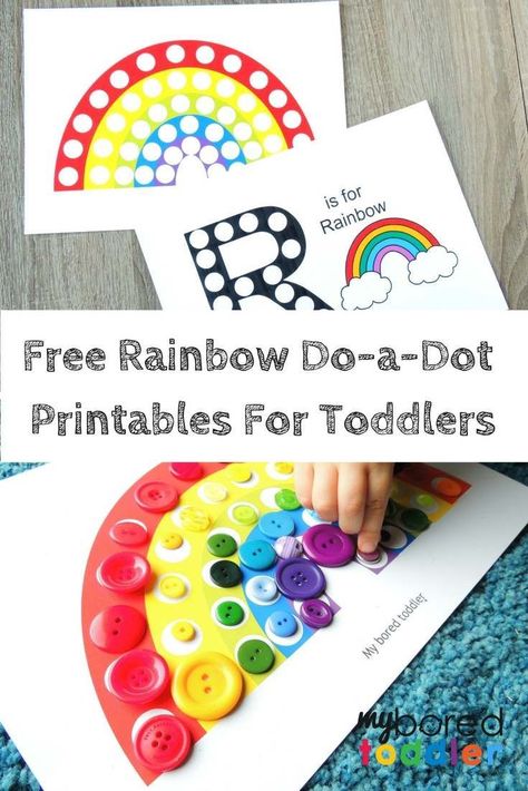 Free rainbow do a dot printable for toddlers. A Great rainbow fine motor activity for toddlers, perfect for St Patrick's Day. From My Bored Toddler http://www.myboredtoddler.com Rainbow Activity, Dot Rainbow, Real Rainbow, Rainbow Activities, Fine Motor Activity, Activity For Toddlers, Preschool Colors, Do A Dot, Learning Worksheets